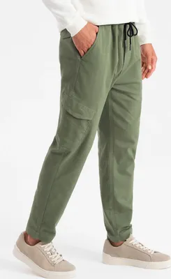Productafbeelding van Gegradueerde, gebreide heren joggingbroek met cargopockets, groen