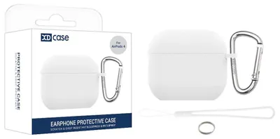 Immagine prodotto di Custodia protettiva in silicone a copertura totale per AirPods 4 da 2,5 mm con gancio di fissaggio