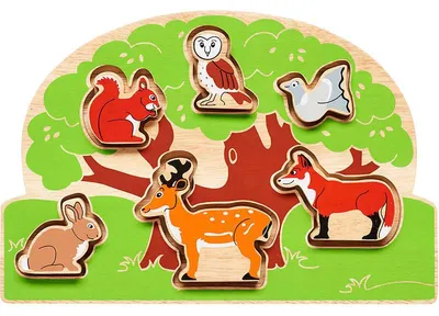 Image de Lanka Kade Puzzle de formes Animaux de la ferme - Jouets éducatifs en carton