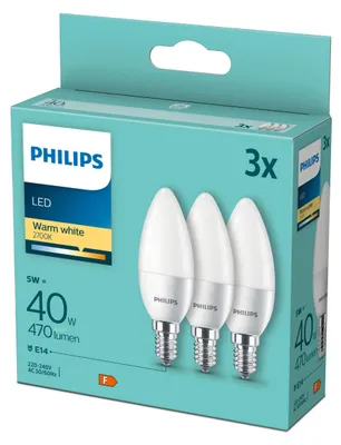 Immagine prodotto di Confezione da 3 LED E14 Krone 5W (40W) Frost 470lm