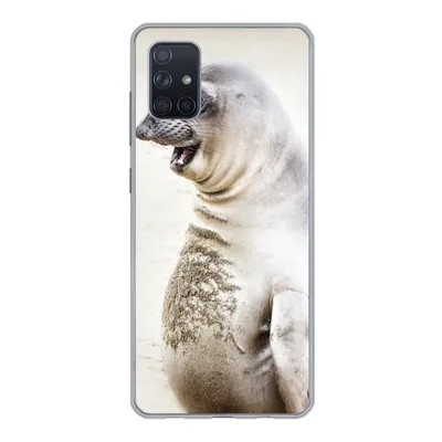 Produktbild von MuchoWow® Handyhülle Schutzhülle Hülle für Samsung Galaxy A71 Seeelefant - Lustig - Lachen - Kinder - Jungen - Mädchen - Kinder Silikon Softcase Handy Hülle - Kartenbesitzer