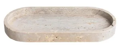 Image de Cinar plateau ovale en travertin Travertine 12,5 x 24,5 x 2,8 cm