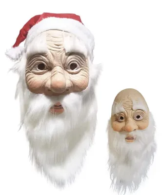 Obrázok produktu pre Maska Santa Clausa s bielym fúzom a vianočnou čiapkou