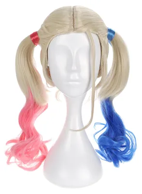 Zdjęcie produktu dla Peruka Cosplay by Harley | Blond warkocze | Niebiesko-różowa peruka ombre