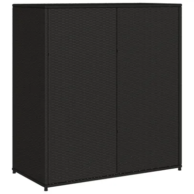 Produktbild von Gartenschrank Schwarz 105x55x113 cm Poly Rattan