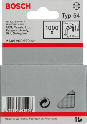 Image de Bosch 1000 Agrafes 10/12,9mm Type54