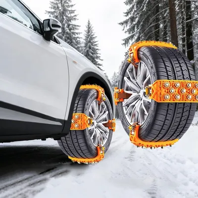 Productafbeelding van Sneeuwkettingen voor autobanden met montagestrips voor montage in 5 seconden