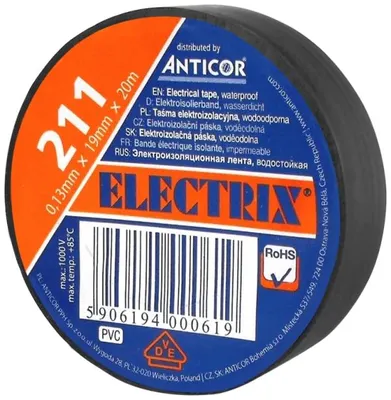 Image de 211P 19X20 Ruban isolant 19MM 20M PVC Noir