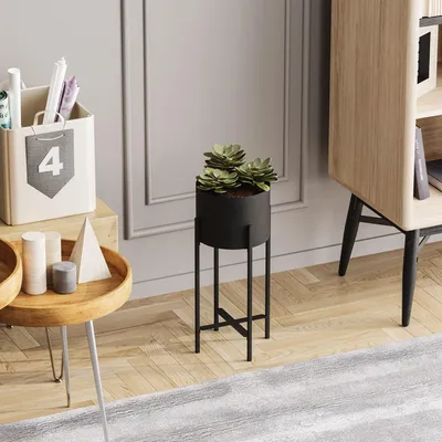 Obrázok produktu pre Wallxpert GED-026, Podstavec pre kvetináč, Kov, Čierna, Vnútorný, 230 mm, 230 mm