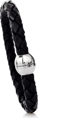 Produktbild von Karisma Männer Leder Armband Schwarz 8mm Dicke Mit Magnet Verschluss SB8923.21cm