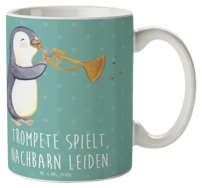 Produktbild von Mr. & Mrs. Panda haferl Trompete Freude - Meeresbrise - Geschenk, Tasse, Teetasse, laut, Nachbarschaft, Blasinstrumente, Blechblasinstrument, Kaffeetasse, Instrument