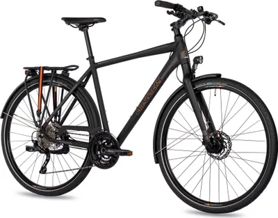 Produktbild von Airtracks Herren 28 Zoll Trekking Fahrrad TR.2870 Trekkingrad Shimano Deore 30 x Gang RD-T6000 SGS Schwarz Matt 55cm für Körpergröße 175-185cm