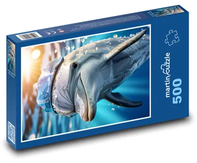 Zdjęcie produktu dla Puzzle 500 Delfin w morzu - martinpuzzle
