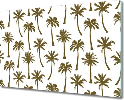 Produktbild von Glas Schneidebrett Herdabdeckplatten Schneideplatten - 80x52 cm - Exotische Palmen