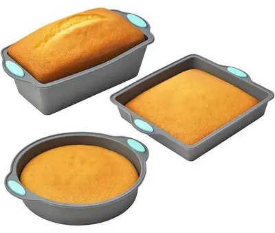 Zdjęcie produktu dla Zestaw 3 silikonowych foremek do pieczenia, nieprzywierające, wolne od BPA, odporne na temperaturę od -40°C do 230°C