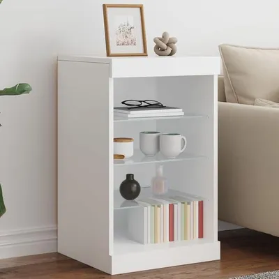 Image de Buffet avec éclairage LED, blanc, 41x37x67 cm, Meubles, Armoires, Buffets, 836721