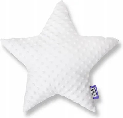 Obrázek produktu pro Jukki polštář hvězdička Minky bílý 40x40 cm, ručně šitý, STANDARD 100, bezpečný pro miminka