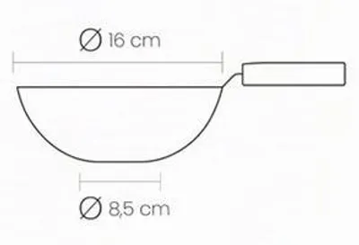Productafbeelding van Wok, 16 cm, aluminium, antiaanbaklaag, geschikt voor inductie