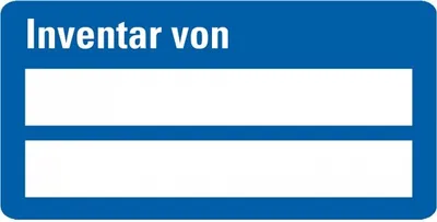 Produktbild von Dreifke® Aufkleber I Inventaretikett Inventar von, blau, Dokumentenfolie, Spe...
