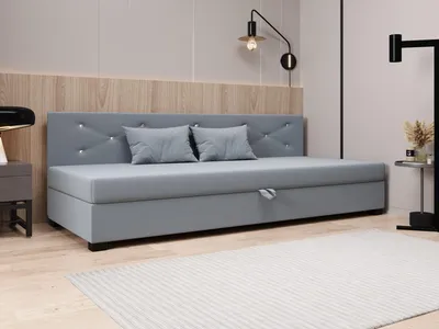 Obrázok produktu pre Čalúnená posteľ 80x195 MILEKA BIZ 1 - modrošedá