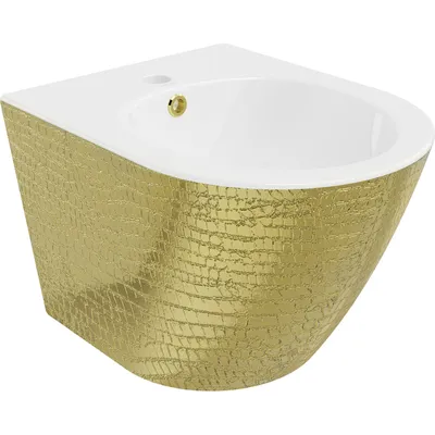 Zdjęcie produktu dla Mexen Lena bidet wiszący, biały/złoty wzór łuski - 35224808