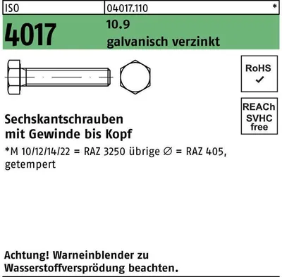 Zdjęcie produktu dla Śruba z łbem sześciokątnym ISO 4017 VG M 36 x 60 10.9 ocynkowana