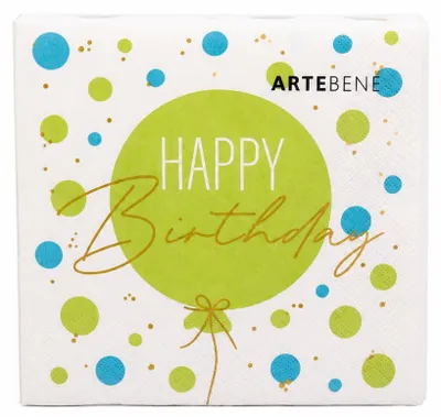 Produktbild von Servietten 33x33cm Happy Birthday