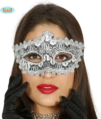 Produktbild von Venezianische Maske in silber und glitzernd