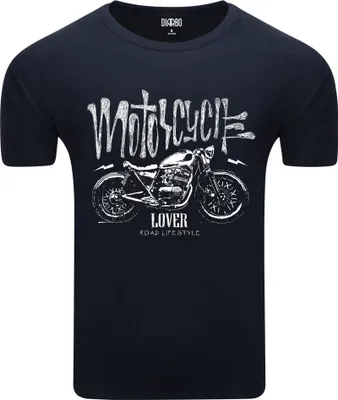 Zdjęcie produktu dla Diarbo koszulka męska z nadrukiem motocyklisty granatowa rozmiar XL