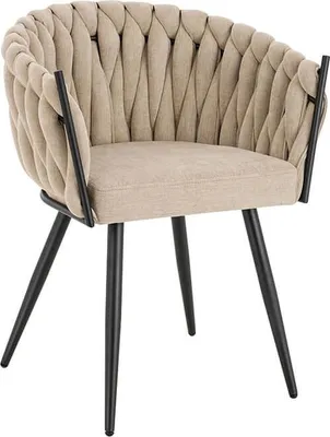 Immagine prodotto di Home Deluxe Sedia da pranzo AYLA - Beige, intrecciata (set di 5) | Sedia moderna in tessuto per sala da pranzo e cucina