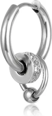 Produktbild von 1Pc Ohr Studs Multi-schichten Ring Punk Hip Hop Persönlichkeit Geschenk Titan Stahl Kühlen Einfache Männer Ohrringe mode Schmuck-Silber