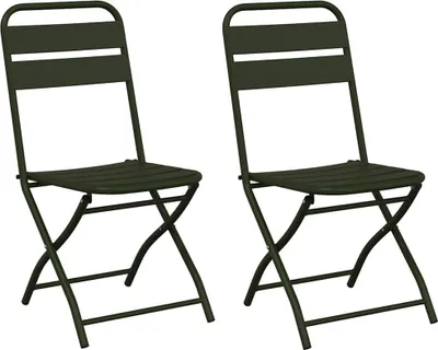 Immagine prodotto di vidaXL Sedia da giardino pieghevole, 2 pezzi, verde, 42 x 52 x 82 cm