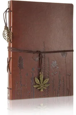 Obrázek produktu pro Kožený scrapbook, fotoalbum, velké rozměry 27,5 x 20,5 cm, 60 černých stran, vintage, nápad na dárek