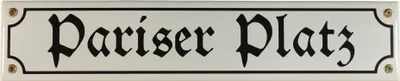 Produktbild von Strassenschild Pariser Platz 40x8 cm Berlin Souvenir Email Strassen Schild Emaille
