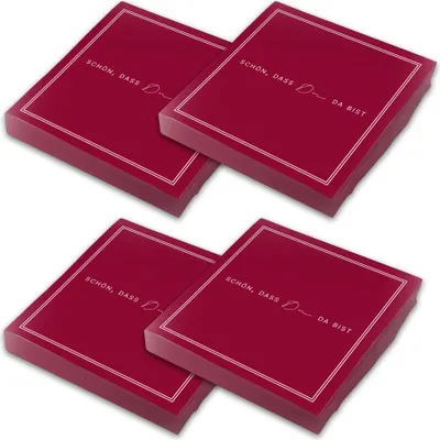 Produktbild von ITENGA 80x Servietten Schön dass du da bist V3 bordeaux rot