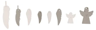 Produktbild von Rayher Silikon-Gießform Engel + Flügel, 8 Formen für Anhänger, zum Ausgießen mit Kreativ Beton, Art Resin Gießharz, Raysin-Gießpulver, 36115000, Grau,