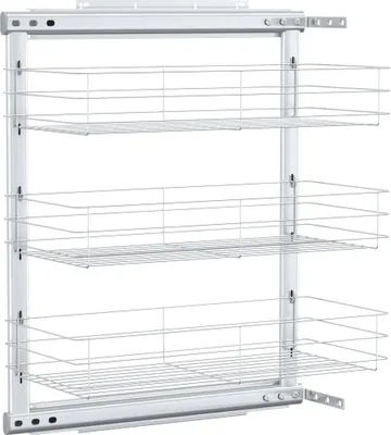 Obrázok produktu pre vidaXL 3-poschodový kuchynský drôtený kôš s možnosťou rozšírenia Strieborná 47x25x56 cm