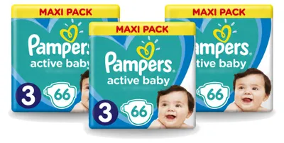 Produktbild von 3 x Pampers Active Baby-Dry Windeln Größe 3 (6–10 kg) - Vorteilspackung - 3 Stücke