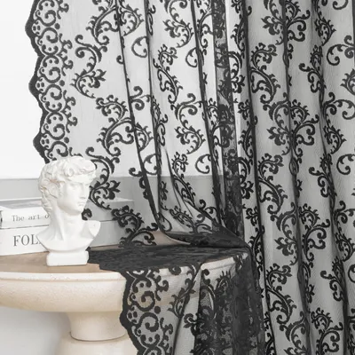 Immagine prodotto di Tende eleganti, confezione da 2, motivo floreale paisley vintage, trasparenti, ideali per il soggiorno