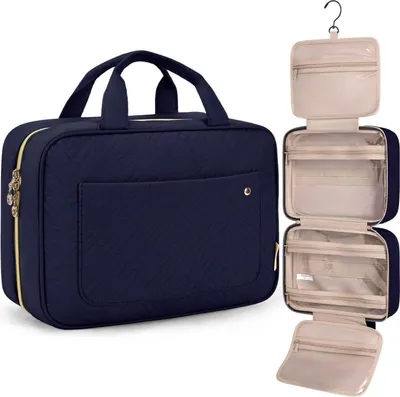 Image de BAGSMART Trousse de toilette de voyage avec crochet, imperméable, organisateur de maquillage