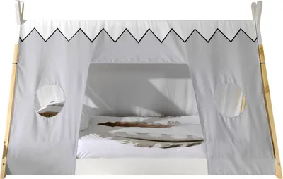 Produktbild von Zeltbett Karyn 3 206x106x135 Kinderbett Massivholz Weiß/natur