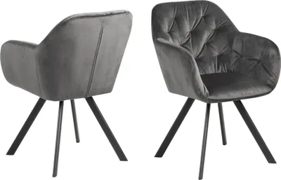 Produktbild von Actona Lola, Gepolsterter, ausgestopfter Sitz, Stoff, Grau, Gepolsterte, ausgestopfte Rückenlehne, Stoff, Grau