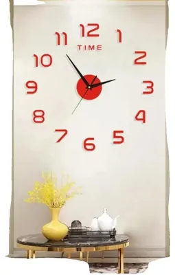 Produktbild von Wanduhr, modernes Design, Acrylmaterial, Rot