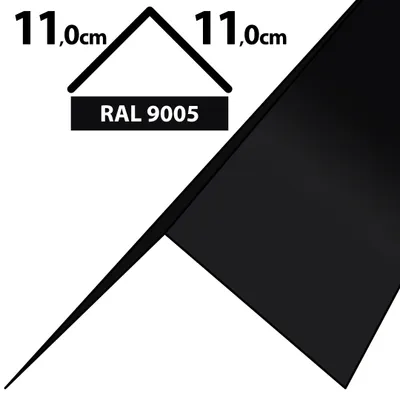 Produktbild von 2m Winkelblech Kantblech Kante Blechwinkel pulverbeschichtetes 0,5mm Zuschnitt 22cm RAL-9005 Schwarz
