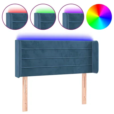 Zdjęcie produktu dla Zagłówek Do Łóżka Z Led, Ciemnoniebieski 93X16X78/88Cm, Aksamit Lumarko!