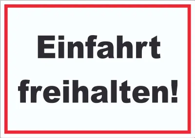 Produktbild von Einfahrt freihalten Aufkleber A4 (210x297mm)