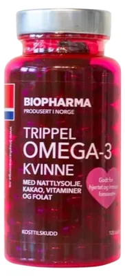 Obrázok produktu pre Trippel OMEGA 3 Kvinne Kakao - Biopharma - 120 kapsúl