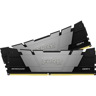 Obrázek produktu pro Kingston Technology FURY 16 GB 3200 MT/s DDR4 CL16 DIMM (sada dvou) Renegade Black, 16 GB, 2 x 8 GB, DDR4, 288-pin DIMM