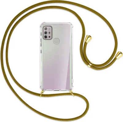 Produktbild von Handykette Backcover-Schutzhülle mit Band (Metall goldfarben) für Motorola Moto G10 (Power), G20, G30 - khaki