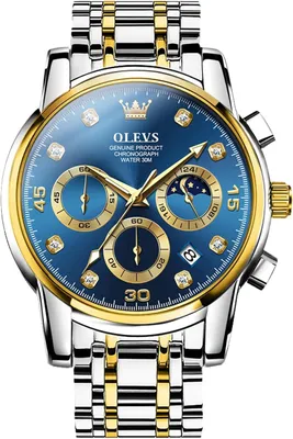 Produktbild von Herren Quarzuhr Edelstahl, Analoge Luxus Herrenuhr mit Diamant-Details, Multifunktionales Design, Klassische Herrenarmbanduhr für Eleganz und Stil